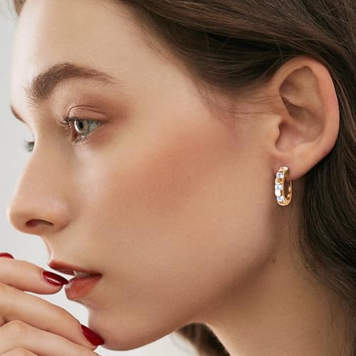 Clip On Earrings for Women – 18K Real Gold Plated Non-Pierced Hoop Earrings, Comfortable Clip On Hoops for Non-Pierced Ears, Gold & White Gold Options