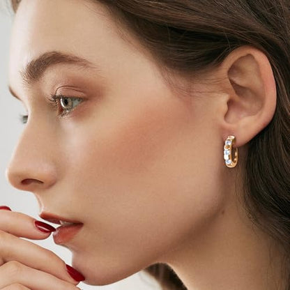 Clip On Earrings for Women – 18K Real Gold Plated Non-Pierced Hoop Earrings, Comfortable Clip On Hoops for Non-Pierced Ears, Gold & White Gold Options