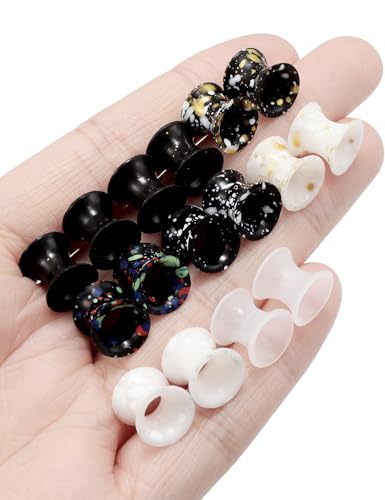 Jenxnjsjo 14g to 7/8in Ear Gauges Plugs Tunnels Taper Earrings Stretching Expander Kit Set for Women Men - color: 043: Silicone Double Flare Ⅲ, size: 2g (6mm)