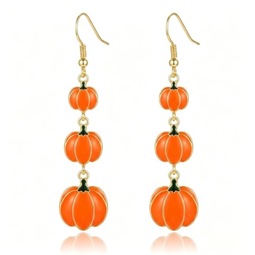 4th of July Earrings,Patriotic Dangle Stud for Women, Fourth of July Jewelry for Veterans Day - color: PUMPKIN