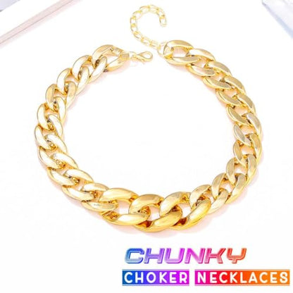 CLOACE Chunky Choker Necklace Gold Cuban Link Necklaces Chain Fashion Jewelry for Women - color: G-B