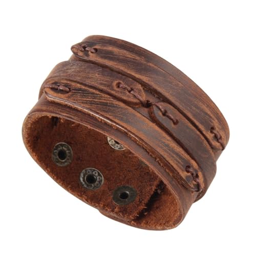 JAOYU Punk Leather Cuff Bracelet Goth Leather Wristband Rock Bracelet Biker Bracelet for Men Leather Armband Black Handmade Jewelry - color: Emo Jewelry Bracelet