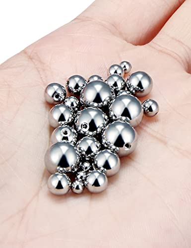 Prjndjw 25Pcs 14G 16G Replacement Balls internal thread & Externally Threaded Surgical Steel Balls Industrial Barbell Tongue Nipple Belly Button Eyebrow Rook Piercing Rings Parts 3MM-8MM - color: 25Pcs-16G-Silvertone