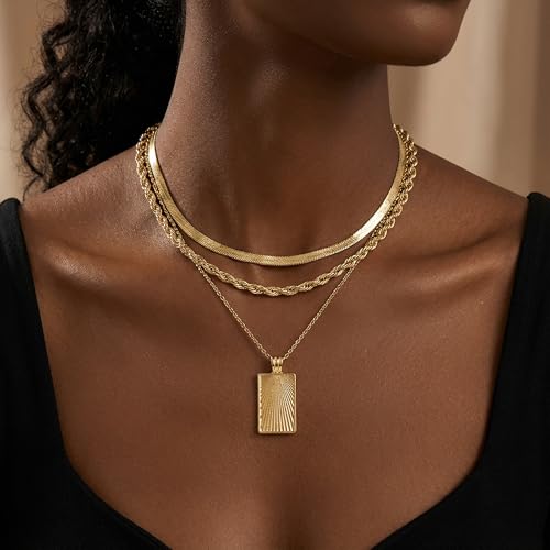 Unisex Celestial Gold Pendant Necklaces, Sun/Moon/Star/Angle Celestial Elements Unisex Choker Gold Lover Chains for Men and Women Jewelry - color: Layer - 3 Chains Set