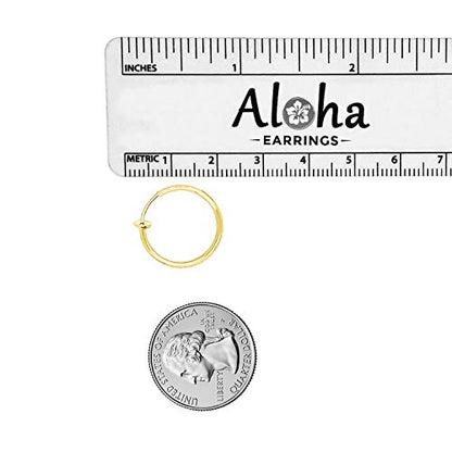 Clip On Spring Hoop Earrings for Non-Pierced Ears - color: Gold-Tone, size: 17mm