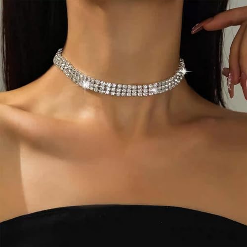 Crystal Wedding Jewelry Set, Necklace Earrings, for Accessories | Silver jewelry design, suitable almost occasions, non fading, non oxidizing, Valentine's Day gift, wedding jewelry sets - color: B