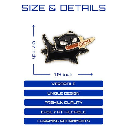 Enamel Pins, Cute Pins for Backpacks, Hat Pins, Novelty Brooch Pins, Backpack Pins, Lapel Pins for Men, Women, Girls, Boys. For Lanyard, Bags, Hats, Caps, Clothing - color: Black Cat With Knife