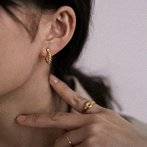 18K Gold Plated Brass Mini French Twist Hoops, Hoop Earrings, Minimalist Style, Women Jewelry Gift