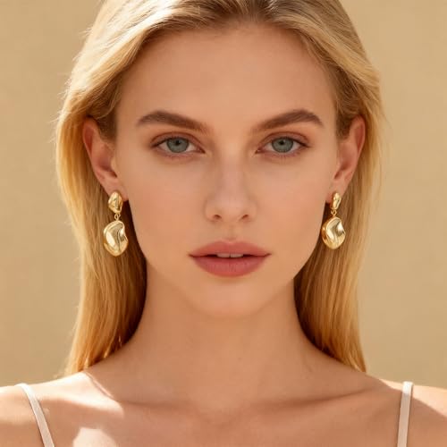 Fringe Dangling Tassel Earrings for Women, Handcrafted Chandelier Long Bohemian Beaded Cubic Zirconia Crystal Imitation Pearls Inlay Statement Boho Chain Hook Earrings for Wedding Party - color: Gold