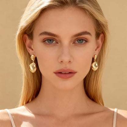 Fringe Dangling Tassel Earrings for Women, Handcrafted Chandelier Long Bohemian Beaded Cubic Zirconia Crystal Imitation Pearls Inlay Statement Boho Chain Hook Earrings for Wedding Party - color: Gold
