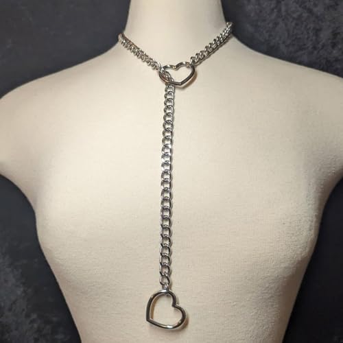 choice of all Rose Gold Necklaces Lariat Necklace for Women Slip Chain Necklace Y-Shaped Pendant Necklaces Trendy Jewelry Gifts - color: S:slip chain heart