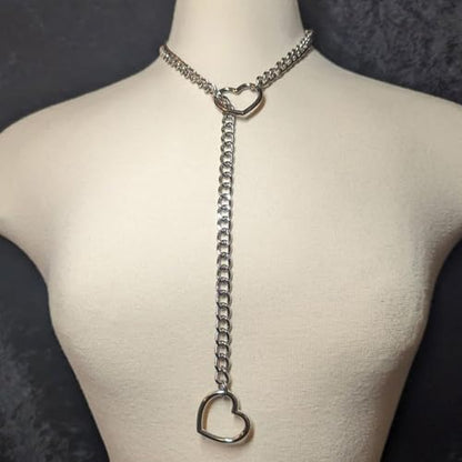 choice of all Rose Gold Necklaces Lariat Necklace for Women Slip Chain Necklace Y-Shaped Pendant Necklaces Trendy Jewelry Gifts - color: S:slip chain heart