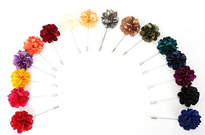 Gentleman's Essentials Premium Handmade Flower Lapel Pin Boutonniere - color: Bordeaux Wine [Camellia]