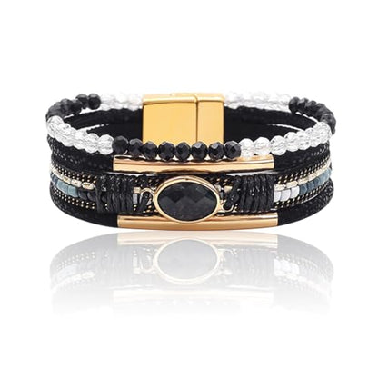Charm Bracelet Silver Cartoon Friendship Bracelets Stainless Steel Adjustable Bangles for Women Blue - color: B-Black