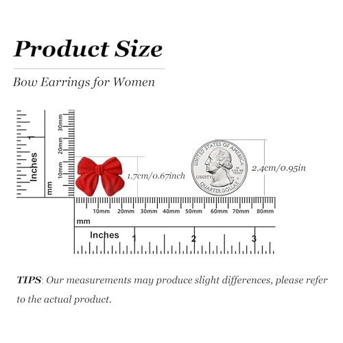 Bow Earrings Red Earrings for Women Dangle Cute Earrings Red Stuff Jewelry Outfits Accessories Gifts for Girls - color: A3:red bow earrings