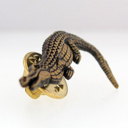 PinMart Wild Animal Enamel Lapel Pin - color: Gold Alligator, size: 1 Piece