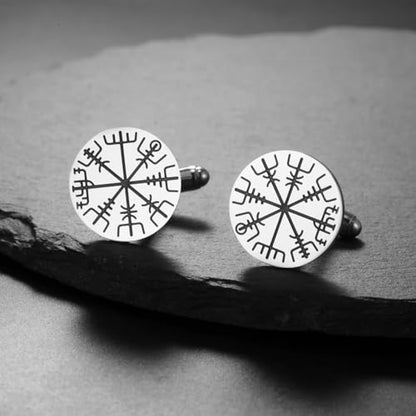 Cufflinks for Men Delicate Stainless Steel Wedding Business Cufflinks Gifts for Groom Husband French Shirt Accessories - style: Shield Symbol-Silver