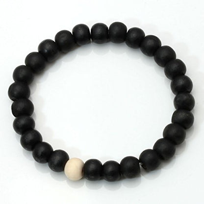 Eigso 6-8mm Wood Beads Bracelet Prayer Beads for Meditation Buddha Tibetan Bracelet for Men and Women - color: E:2 PCS