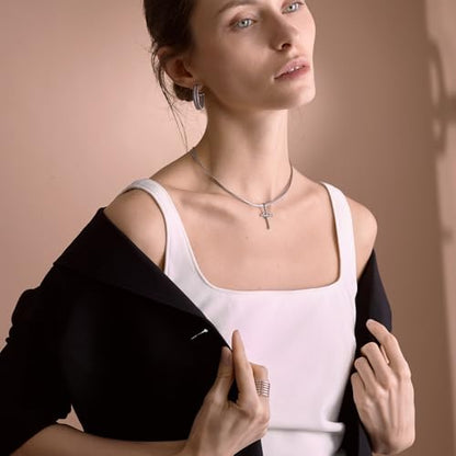 Handmade in Italy Necklace S925 Silver Twist Choker-Necklaces Minimalist Coil Craft Jewelry Mother's Day Christmas Gift for Women - color: 01