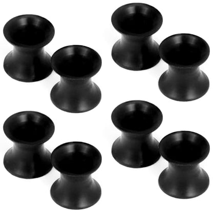 10G-50mm Thin Black Silicone Ear Gauges Tunnels Rubber Ear Plugs Gauges Double Flared Flexible Tunnel Earrings for Women Men - color: 2G = 6mm