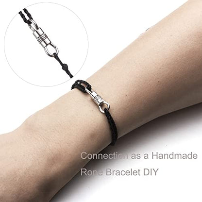 Zpsolution Swivel Bails for Pendants, Dual Ended Connecter Charm | Charm Attachment Clasp, Double Sided Clip Necklace, Double Carabiner Necklace Fastener, Swivel Dog Clasp - color: 2 Glod 2 Silver