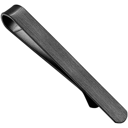 2.2/2.5 Inch Tie Clips for Men in Gift Box, Tie Bar Clip Set for Mens Regular Tie or Traditional Tie, Birthday Anniversary Christmas Gift - size: 2.2 Inch, style: 1PCS-Black Brushed