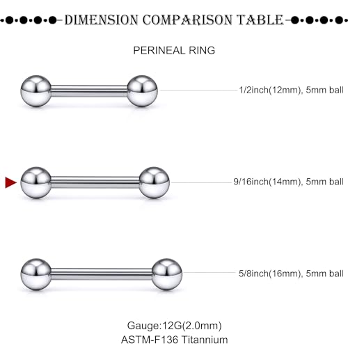 16G-2G ASTM F136 Titanium Internally Threaded Nipple Tongue Rings Piercing Jewelry Straight Industrial Earring Barbell G23 Titanium Nipple Tongue Bars Piercing Jewelry for Women Men 12MM-40MM - style: 12G, 14mm Length, 5mm Ball
