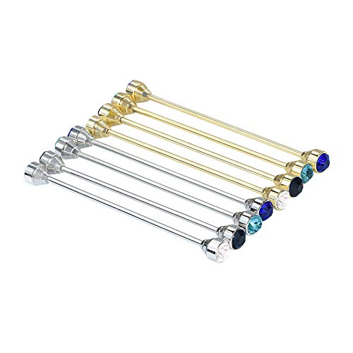 8PCS Men's Crystal Collar Bar Necktie Clasp Lapel Stick Brooch Shirt Collar Stay Cravat Tie Pin Stud Bar Clips Silver Gold Black Rose - color: Gold Silver