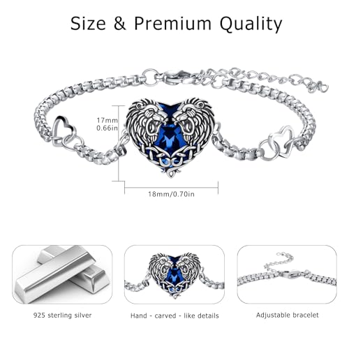 Animal Bracelet for Women 925 Sterling Silver Celtic Dragon/Horse/Wolf Bracelet Adjustable Bracelet Cute Animal Jewelry Gift for Women - style: Lion Bracelet