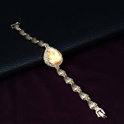 Womens Luxury Africa Dubai 18k Gold Plated Jewelry Sets Wedding Rhinestone Crystal Bib Statement Necklace Earrings Set for Brides Party Prom - color: Champagne