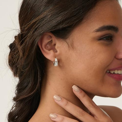 LLWOM Gold Huggie Earrings for Women-14k Gold/Silver/Rose/Black Plated Heart Hoop Earrings Hypoallergenic Lightweight Hoops Gifts - style: Silver Classical