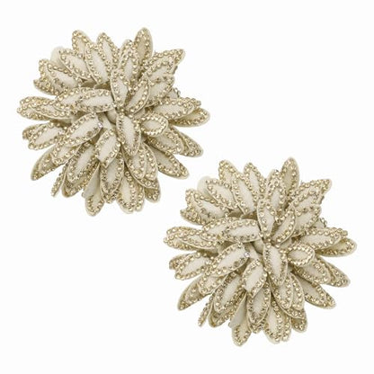 PATIKIL Flower Brooch Pin for Women, Rhinestone Rose Flower Brooch Dainty Fabric Floral Boutonnieres for Women - color: Khaki