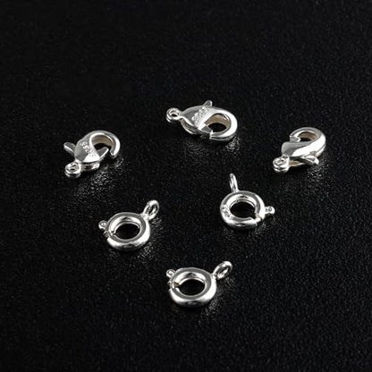925 Sterling Silver Jewelry Making Lobster Clasps with Open Jump Rings Set | Small Spring Clasps Lobster Claw Jump Rings Necklace Chains Connect Link Repair kit Supplies 925 Jewelry Findings Set - color: 26PcsB
