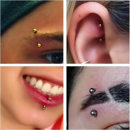 Eyebrow Piercing Jewelry Surgical Steel Curved Barbell Tiny Eyebrow Ring Vertical Labret Lip Jewelry Ear Rook Navel Small Belly Button Ring for Women Men 6mm/8mm/10mm/12mm - size: 16Gauge-Gold-4Pairs