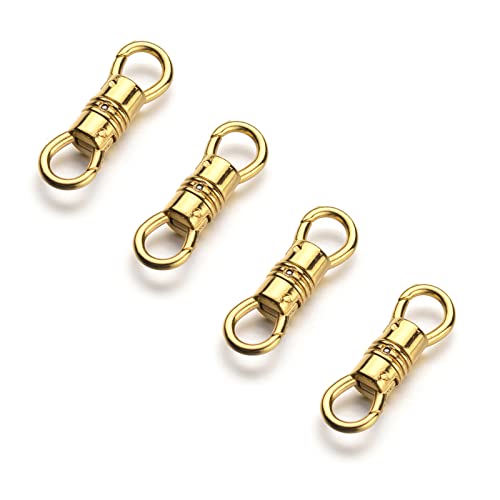 Zpsolution Double Open Swivel Pendant Clasp Connectors | Swivel Bails For Pendants, Charm Attachment Clasp, Dual Ended Connecter Charm, Double Sided Clip Necklace - color: 4 Glod