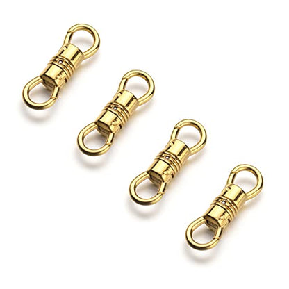Zpsolution Double Open Swivel Pendant Clasp Connectors | Swivel Bails For Pendants, Charm Attachment Clasp, Dual Ended Connecter Charm, Double Sided Clip Necklace - color: 4 Glod