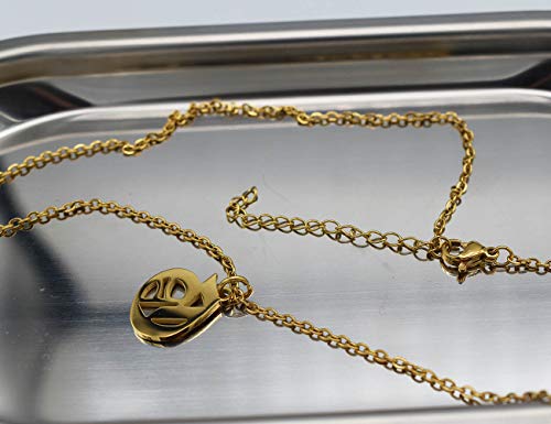 Women's Old English Initial Necklace 18K Gold Plated Stainless Steel Letter Pendant Gift - style: G