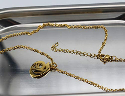 Women's Old English Initial Necklace 18K Gold Plated Stainless Steel Letter Pendant Gift - style: G