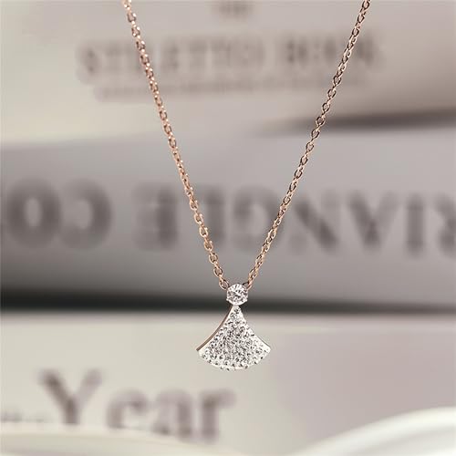 925 Sterling Silver Necklace for Women Trendy, Charming Layered Necklace with Cubic Zirconia Pendant for Her Womens Dainty Diamond Choker Necklaces Holiday Jewelry Gifts for Mom Wife Daughter Lover - color: Dress Pendant Necklace-White01