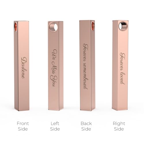 GetUrns Custom Engraved Necklace Handmade Memorial Jewelry Gift - color: Rose Gold