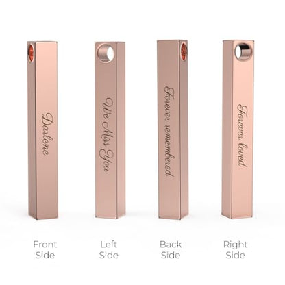GetUrns Custom Engraved Necklace Handmade Memorial Jewelry Gift - color: Rose Gold