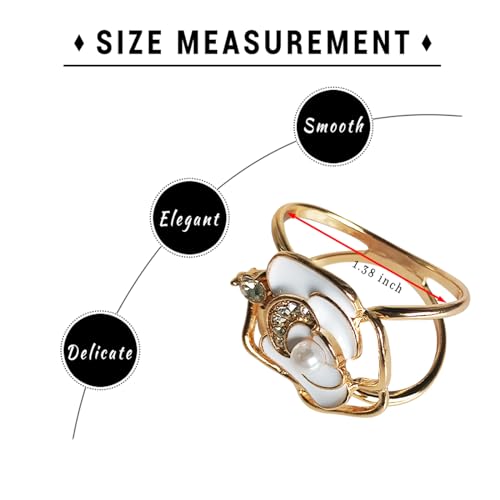 3pcs Fashion Scarf Ring Clip 3 Rings Silk Scarves Clip For Women Shawl Clip Buckle Gold Smooth Scarf Brooches Buckle - color: Scarf clip F-3PCS