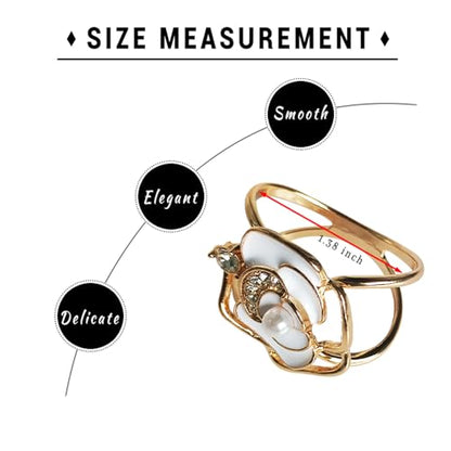 3pcs Fashion Scarf Ring Clip 3 Rings Silk Scarves Clip For Women Shawl Clip Buckle Gold Smooth Scarf Brooches Buckle - color: Scarf clip F-3PCS