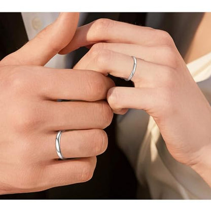 ChicSilver 2/3/5mm 925 Sterling Silver Ring Customizable Plain Dome High Polished Wedding Band Comfort Fit Size 4-12 - color: 2MM Silver