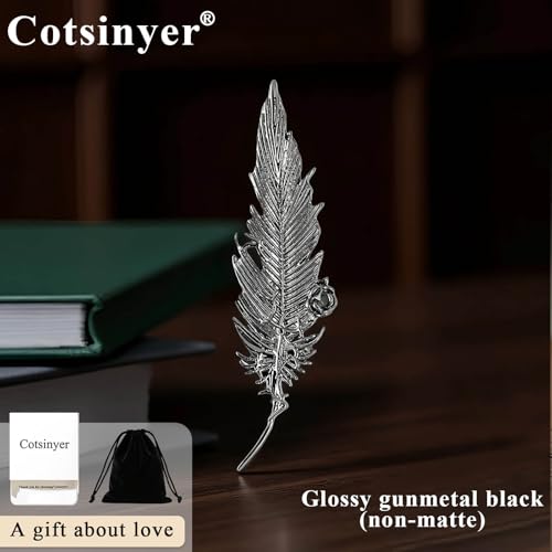 Small Rose Flower Feather Brooch Pin, Lapel Pin Men Women Suit | Classic Simple Metal Jewelry, Collar Shirt Clothes Blazer Coat Jacket Vest Hat Dress, Wedding Boutonniere, Velvet Pouch & Box - color: Black