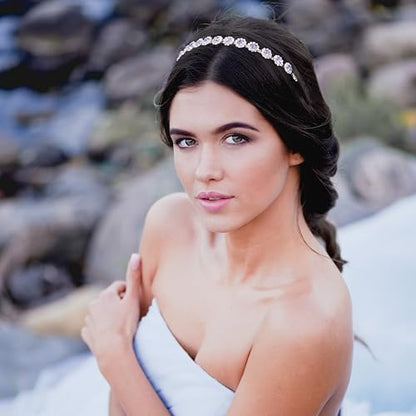 Bridal Headpiece Wedding Headband with Crystal and Hair Accessories (Purple, 5.5'') - color: Purple