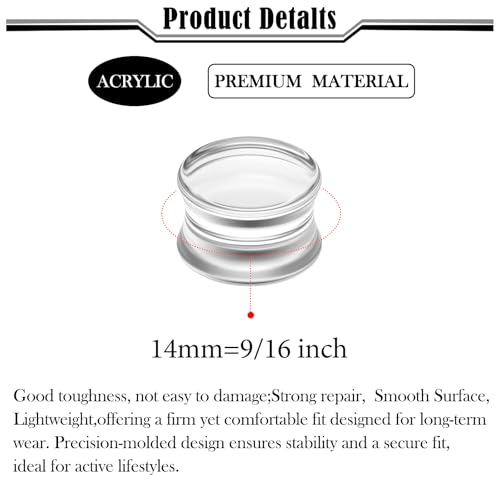 6G-50mm Solid Ear Plugs Tunnels for Women Men Double Flared Saddle Ears Gauge Plug Stretcher Expander Piercing Body Jewelry Black White Clear 1 Pairs - color: Clear Tone, size: 14mm = 9/16 inch