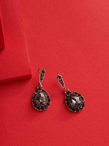 Christmas Halloween Red Heart Shaped Pattern Alloy Earrings, Gothic Antique Style Jewelry for Women - style: Earrings EARR.003