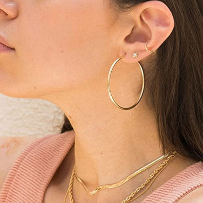 2mm Sterling Silver Big Hoop Earrings For Women - Large Hypoallergenic Circle Endless Thin Oversize Silver Hoops - color: Gold,50mm hoops