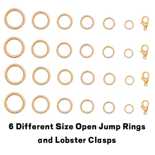 EuTengHao 1504Pcs Open Jump Ring and Lobster Clasps Kit Jewelry Making Repair Kit with Jewelry Pliers Tweezers (KC Gold) - color: KC Gold